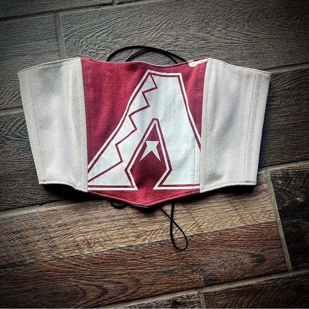 Arizona Diamondbacks red and white lace up corset top 0S